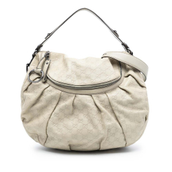 Gucci B Gucci White Calf Leather Guccissima Icon Bit Satchel Italy