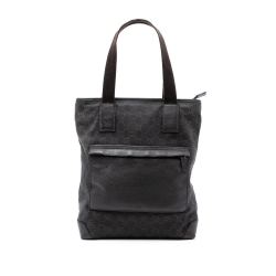 Gucci B Gucci Brown Dark Brown Denim Fabric GG Tote Italy