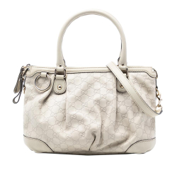 Gucci AB Gucci White Calf Leather Guccissima Sukey Satchel Italy