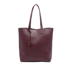 Saint Laurent B Saint Laurent Red Burgundy Calf Leather North South Shopping Tote Italy