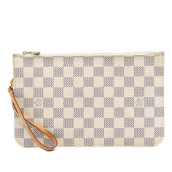 Louis Vuitton B Louis Vuitton White Damier Canvas Fabric Damier Azur Neverfull MM Pouch Spain