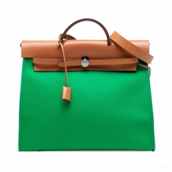Hermès Herbag PM Canvas 1 pouch Top-handle Handbag Green