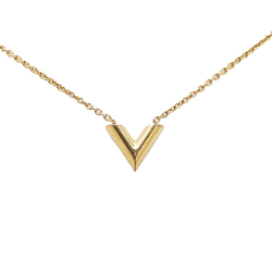 Louis Vuitton B Louis Vuitton Gold Gold Plated Metal Essential V Necklace Italy