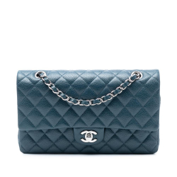 Chanel AB Chanel Blue Caviar Leather Leather Medium Classic Caviar Double Flap France