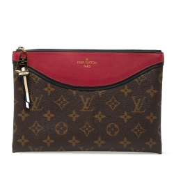 Louis Vuitton AB Louis Vuitton Brown with Red Monogram Canvas Fabric Monogram Pochette Tuileries France