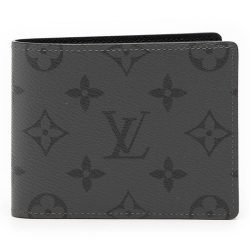 Louis Vuitton A Louis Vuitton Gray Monogram Canvas Fabric Monogram Eclipse Reverse Slender Wallet France