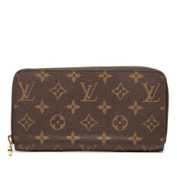 Louis Vuitton B Louis Vuitton Brown Monogram Canvas Fabric Monogram Zippy Long Wallet France