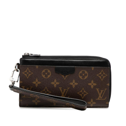 Louis Vuitton B Louis Vuitton Brown Monogram Canvas Fabric Monogram Macassar Zippy Dragonne Spain