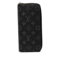 Louis Vuitton AB Louis Vuitton Black Monogram Canvas Fabric Monogram Eclipse Vertical Zippy Wallet Spain