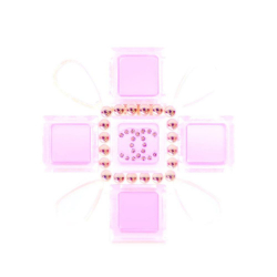 Chanel AB Chanel Pink Resin Plastic Maltese Cross Brooch Italy