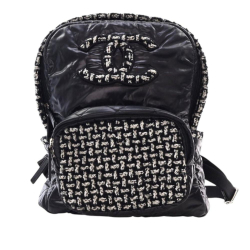 Chanel AB Chanel Black Nylon Fabric and Tweed Coco Neige Backpack Italy