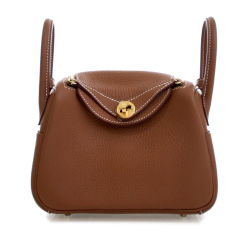 Hermès A Hermès Brown Calf Leather Mini Clemence Lindy 20 France