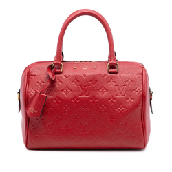 Louis Vuitton AB Louis Vuitton Red Monogram Empreinte Leather Speedy Bandouliere 25 France