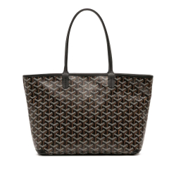 Goyard AB Goyard Black Coated Canvas Fabric Goyardine Artois PM France