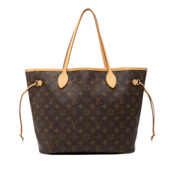 Louis Vuitton B Louis Vuitton Brown Monogram Canvas Fabric Monogram Neverfull MM France