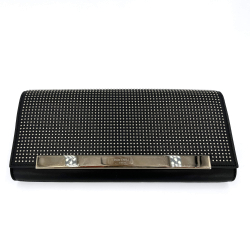 Saint Laurent Rivets Leather Flap Clutch Black