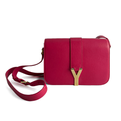 Saint Laurent Chyc Leather Flap Crossbody Pink