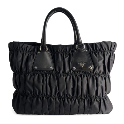 Prada Gaufre Econyl Nylon Tote Handbag Black