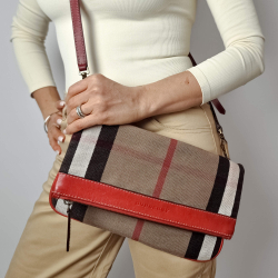 Burberry Satchel Crossbody Canvas Archive Beige Check