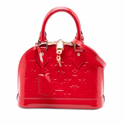 Louis Vuitton Alma BB Monogram Vernis Leather 2-Ways Top-handle Handbag Red