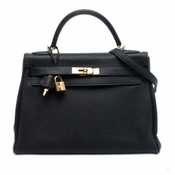 Hermès Kelly 32 Togo Leather 2-Ways Top-handle Handbag Noir