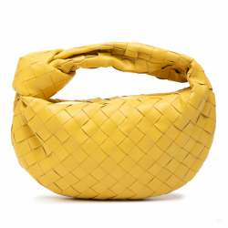 Bottega Veneta Jodie Mini Intrecciato Leather Hobo Handbag Yellow