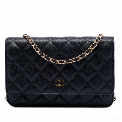 Chanel WOC Caviar Leather Quilted Flap Crossbody Black