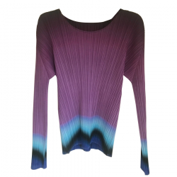Issey Miyake Round neck pleated top