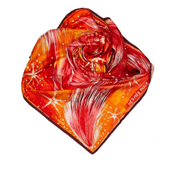 Hermès A Hermes Orange with Multi Silk Fabric Feux du Ciel Scarf FRANCE