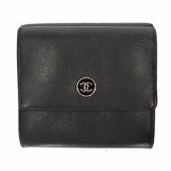 Chanel portefeuille en cuir noir
