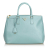 Prada B Prada Blue Light Blue Leather Saffiano Galleria Tote Bag ITALY