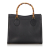Gucci AB Gucci Black with Brown Leather Bamboo Handbag Italy