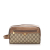 Gucci B Gucci Brown Beige Coated Canvas Fabric GG Supreme Vanity Bag Italy