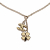 Chanel B Chanel Gold with White Ivory Brass Metal CC Clover Pendant Necklace ITALY
