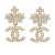 Chanel 2021 Pearl Crystal Crown Cc Drop Ghw Earrings