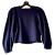 Tibi Modern silhouette:  Tibi's gathered-sleeve relaxed navy top, in a soft viscose blend.