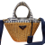 Prada Sac Shopping  en osier et toile
