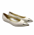 Jimmy Choo ballerinas in cream leather with metallic gold pointed toe
