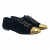 Giuseppe Zanotti Dalia Oxford-Schuhe aus schwarzem Wildleder mit goldenen Zehenkappen