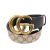 Gucci AB Gucci Brown Beige with Black Coated Canvas Fabric GG Supreme and Marmont Leather Belt Italy