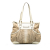 Celine B Celine Brown Beige with White Canvas Fabric Macadam Tote China