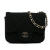 Chanel A Chanel Black Cotton Fabric CC Jersey Flap Chain Belt Bag France