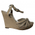 Ash Beautiful soft leather nude wedges with silver detailing