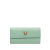 Gucci AB Gucci Green Light Green Calf Leather Guccissima Signature Crystal Cat Continental Wallet Italy