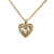 Christian Dior B Dior Gold Gold Plated Metal CD Logo Heart Pendant Necklace France