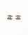 Chanel Coco Mark Gun Metal Clip-on Rhinestone Earrings
