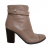 Max&Co. Taupe Leather Ankle Boots with Zipper