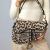 Christian Dior Saddle Canvas Saddle Handbag No Strap Black Mizza Embroidery Animal Print