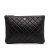 Chanel AB Chanel Black Lambskin Leather Leather Medium Quilted Lambskin O Case Clutch Italy
