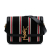 Saint Laurent AB Saint Laurent Black with Multi Canvas Fabric Small Striped Solferino Satchel In Box Italy